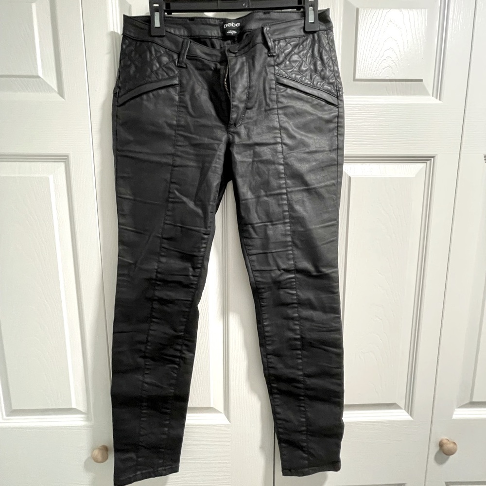 COPY - Bebe moto leather ankle jeans